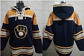 Milwaukee Brewers Blank Navy Blue All Stitched Pullover Hoodie,baseball caps,new era cap wholesale,wholesale hats